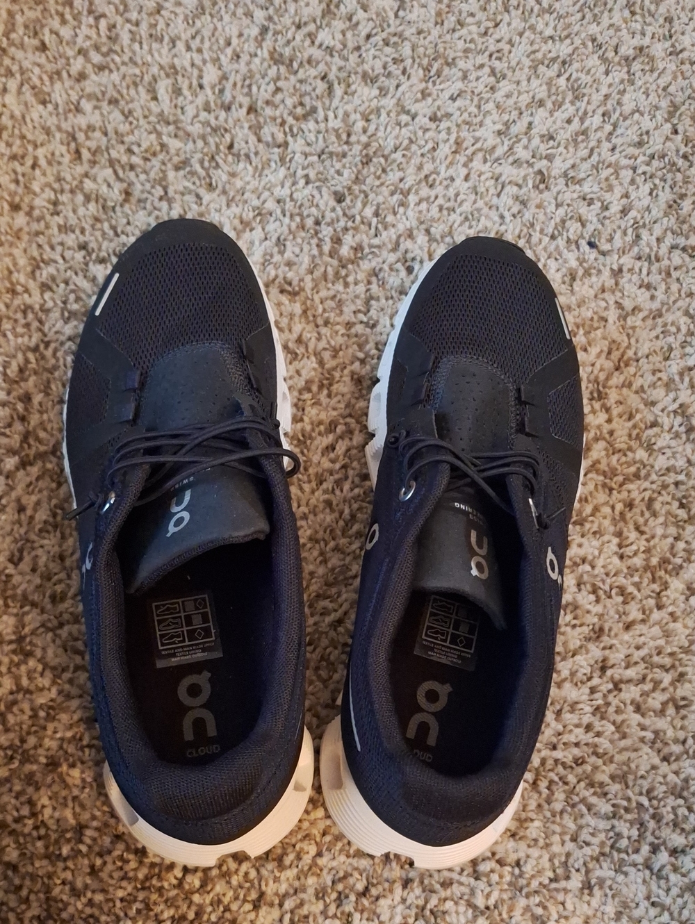 On Running Men's Cloud Sneakers in Black with White Sole